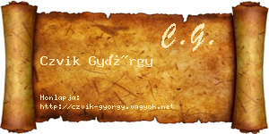 Czvik György névjegykártya