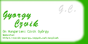 gyorgy czvik business card