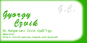 gyorgy czvik business card